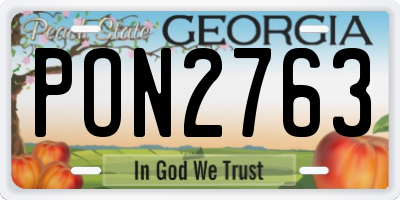 GA license plate PON2763