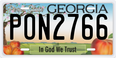 GA license plate PON2766