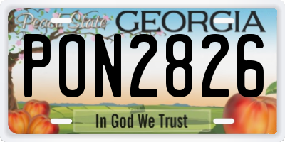 GA license plate PON2826