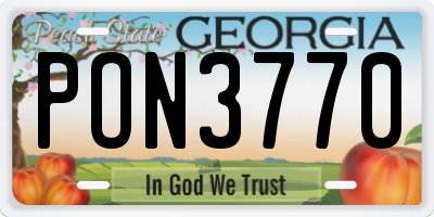 GA license plate PON3770