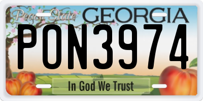 GA license plate PON3974