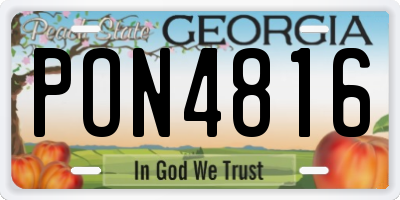 GA license plate PON4816
