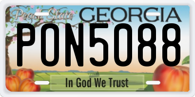 GA license plate PON5088