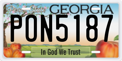 GA license plate PON5187