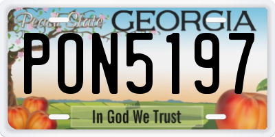 GA license plate PON5197