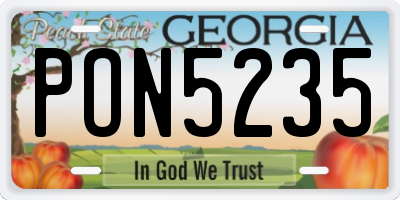 GA license plate PON5235
