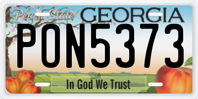 GA license plate PON5373