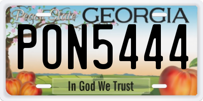 GA license plate PON5444