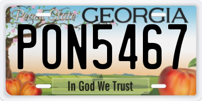 GA license plate PON5467