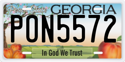 GA license plate PON5572