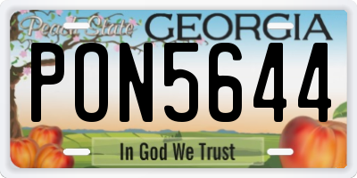 GA license plate PON5644