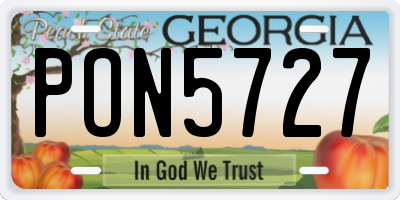 GA license plate PON5727