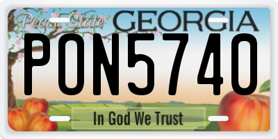 GA license plate PON5740