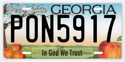 GA license plate PON5917