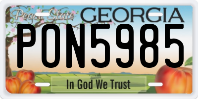 GA license plate PON5985