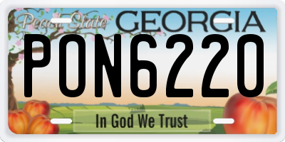 GA license plate PON6220