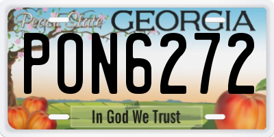 GA license plate PON6272