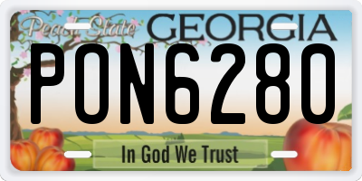 GA license plate PON6280