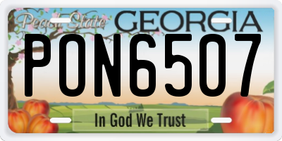 GA license plate PON6507