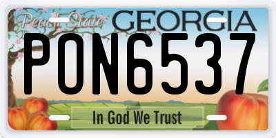 GA license plate PON6537