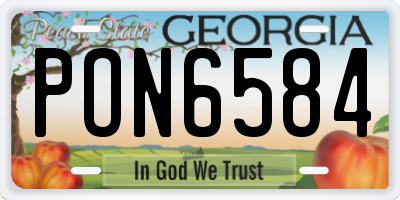 GA license plate PON6584