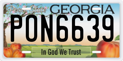 GA license plate PON6639