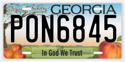 GA license plate PON6845
