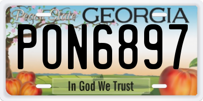 GA license plate PON6897