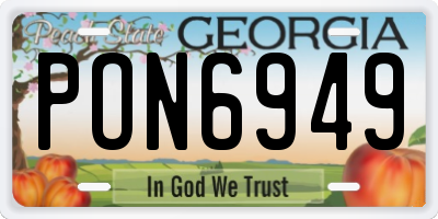 GA license plate PON6949