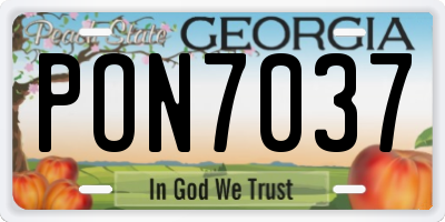 GA license plate PON7037