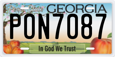 GA license plate PON7087