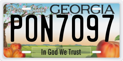 GA license plate PON7097