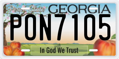GA license plate PON7105
