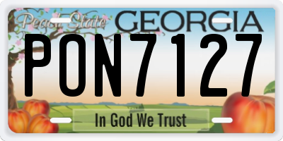 GA license plate PON7127