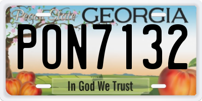GA license plate PON7132