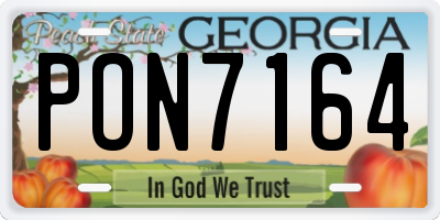 GA license plate PON7164