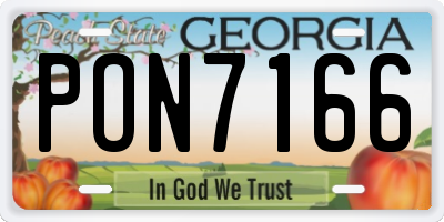 GA license plate PON7166