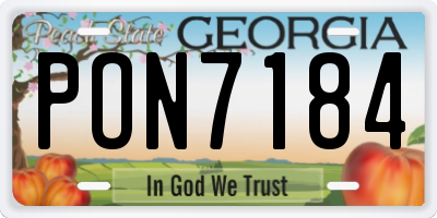 GA license plate PON7184
