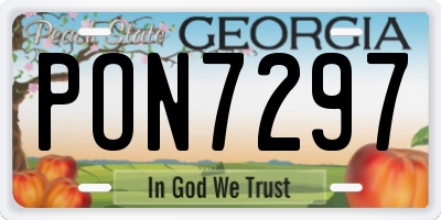 GA license plate PON7297