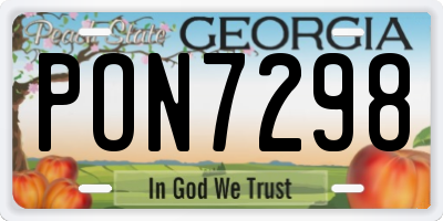 GA license plate PON7298