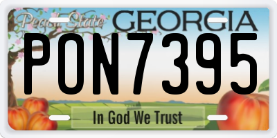 GA license plate PON7395