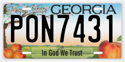 GA license plate PON7431
