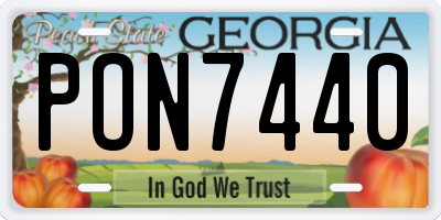 GA license plate PON7440
