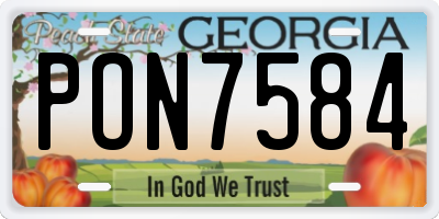 GA license plate PON7584