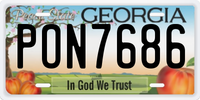 GA license plate PON7686