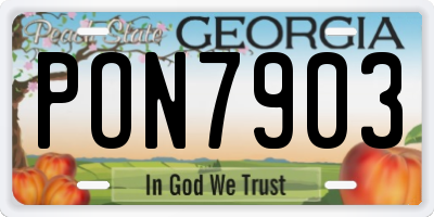 GA license plate PON7903