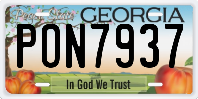 GA license plate PON7937