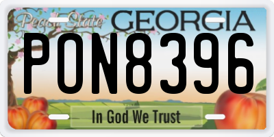 GA license plate PON8396