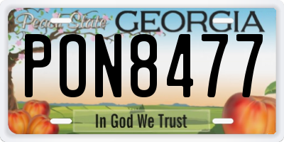 GA license plate PON8477