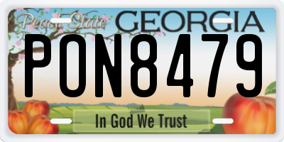 GA license plate PON8479